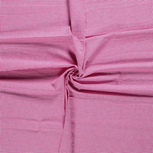 Hilo de popelina de algodón teñido Vichy check 2mm - rosa