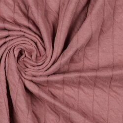 JERSEY MATELASSÉ À RAYURES - ROSE FONCÉ