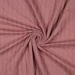 JERSEY MATELASSÉ À RAYURES - ROSE FONCÉ