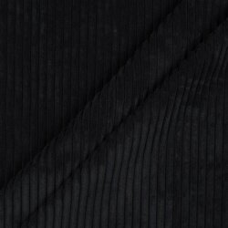 Velour decorative cord XXL stripes - black