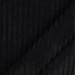 Velour decorative cord XXL stripes - black