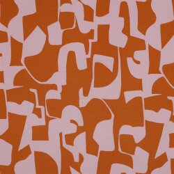 Viskose Popeline abstrakte Formen - orange