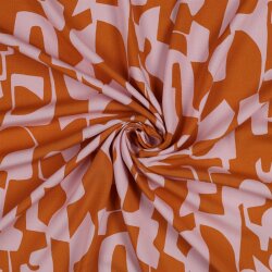 Viskose Popeline eckige Formen - orange
