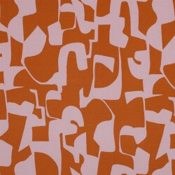 Viskose Popeline eckige Formen - orange