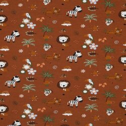 Bavlněný dres Organic Safari Animals - karamelový