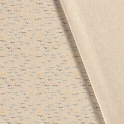 Interieurstoff Panama Vogelschwarm - natur - creme