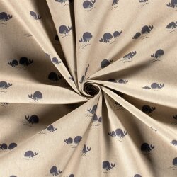 Interieurstoff Panama Blauwal - natur - creme