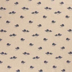 Interieurstoff Panama Blauwal - natur - creme