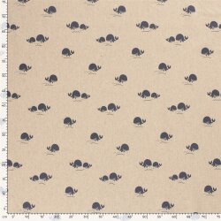 Interieurstoff Panama Blauwal - natur - creme