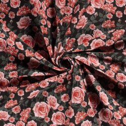 Softshell Digital rosa Rosen - schwarz