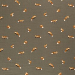 Alpine fleece small foxes - old olive