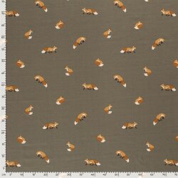 Alpine fleece small foxes - old olive