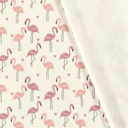 Alpine fleece flamingos in love - off-white