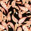 Viscose Satin Paisley Blätter - schwarz