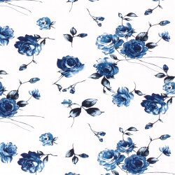 Baumwolljersey Digital Rose - indigo