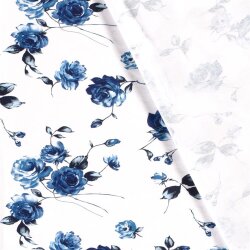 Baumwolljersey Digital Rose - indigo