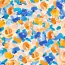 Cotton jersey digital floral blotches - water blue