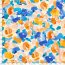 Cotton jersey digital floral blotches - water blue