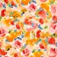 Cotton jersey digital floral blotches - orange