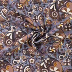 Katoenen tricot met paisleymotief - denimblauw