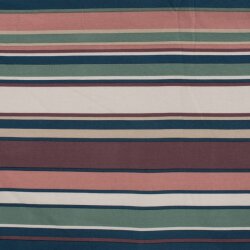 Katoenen tricot kleurrijke strepen - mint