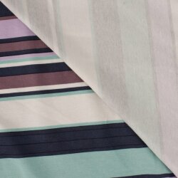 Cotton jersey colourful stripes - dark blue