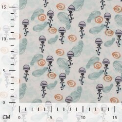 Cotton Jersey Jellyfish in the Sea - cream/antique mint