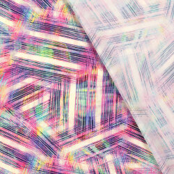 Viskose-Popeline Digital abstraktes Gekritzel - pink