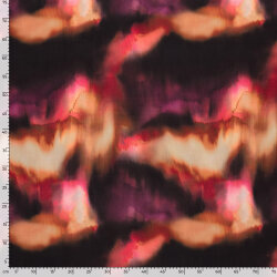 Viskose-Popeline Digital abstrakte Batik - pfirsich