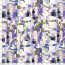 Viskose-Popeline Digital abstrakte Rechtecke - oliv/lavendel