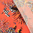Viskose-Popeline Digital abstrakte Palmenblätter - feuerorange