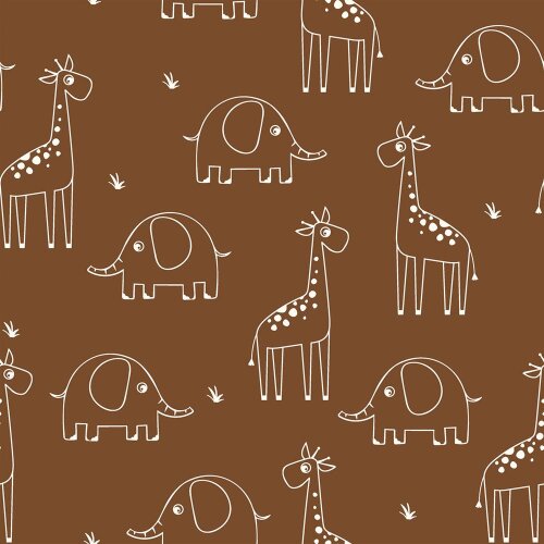 Mušelínová žirafa a slon - čokoládově hnědá