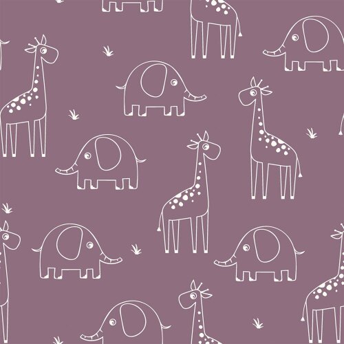 Mousseline giraffe & olifant - oude bes