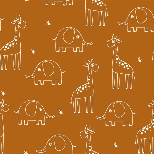 Mušelínová žirafa a slon - karamelová