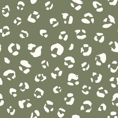 Muslin panther spots - soft fir green