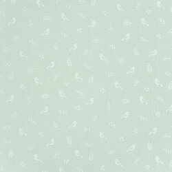 Muslin birds & twigs - light mint