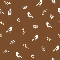 Muslin birds & twigs - chocolate brown