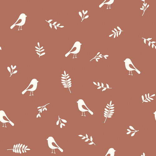 Mušelínoví ptáčci a větvičky - červenohnědá barva