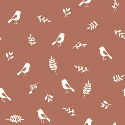 Muslin birds & twigs - red-brown