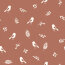 Uccelli e ramoscelli in mussola - rosso-marrone