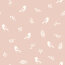 Uccelli e ramoscelli in mussola - rosa salmone