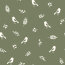Musselin Vögel & Zweige - softtannengrün