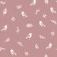 Uccelli e ramoscelli in mussola - rosa antico