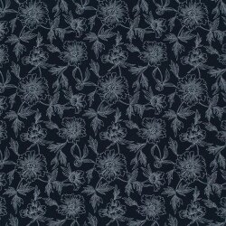 Muslin large flower - dark blue