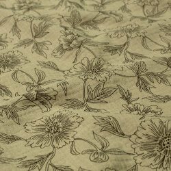 Muslin large flower - light olive