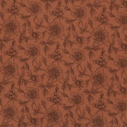 Muslin large flower - red-brown