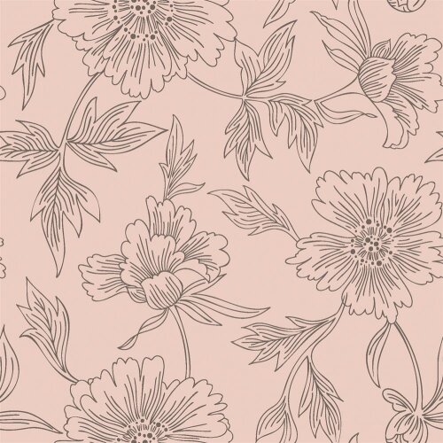 Muslin large flower - salmon pink