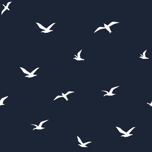 Muslin birds - dark blue