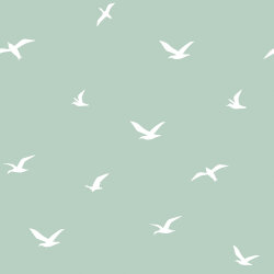 Mousseline oiseaux - vert menthe