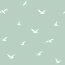 Mousseline oiseaux - vert menthe